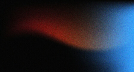Wall Mural - trendy red blue grain gradient and noise. red and blue colors. glare from lenses, overlay texture. v
