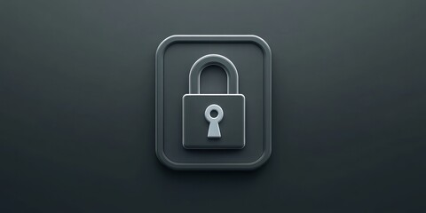 Poster - A simple, modern padlock icon representing security and privacy.