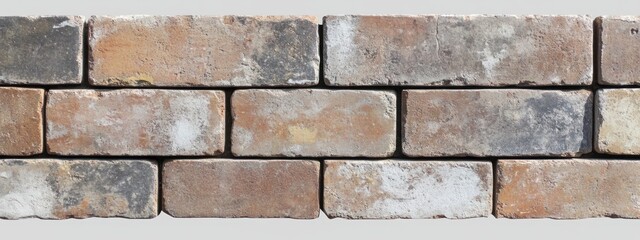 Poster - A close-up view of a brick wall showcasing various textures and colors.