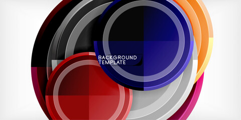 Poster - Abstract background - multicolored circles, trendy minimal geometric design, vector illustration
