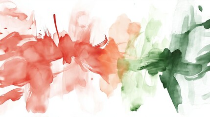 Poster - Minimalist watercolor strokes in muted earth tones: beige, terracotta, and olive green.