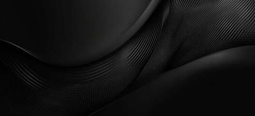 Poster - Abstract black wave design with smooth textures and subtle depth.