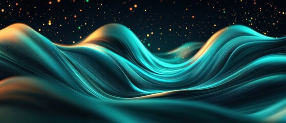 Aufkleber - Abstract waves of vibrant colors create a dynamic, fluid visual experience.