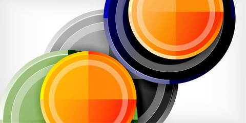 Poster - Abstract background - multicolored circles, trendy minimal geometric design, vector illustration