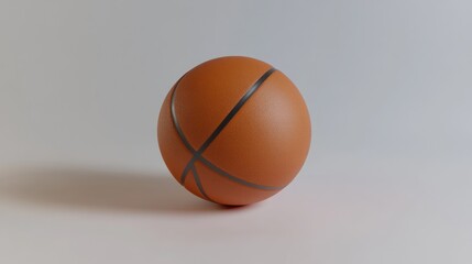 Poster - A realistic basketball on a smooth surface, emphasizing its texture and design.