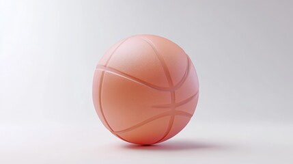 Poster - A smooth, pink basketball with subtle lines, showcasing a minimalist design.