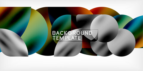 Poster - Color geometric shapes background shadow circles