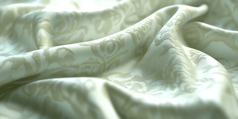 Poster - Elegant, textured fabric with a subtle floral pattern, ideal for upholstery or fashion design.