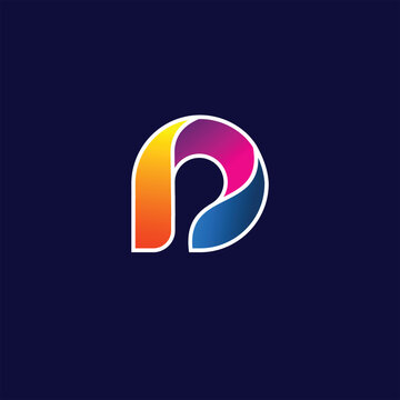 Letter P With Line Art, Modern Business And Technology Logo Design Template