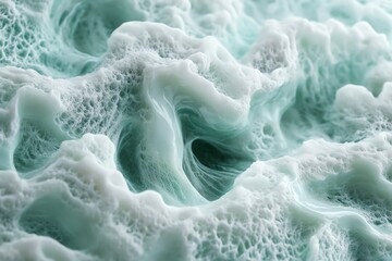 Aufkleber - Close-up of textured ocean waves in soft turquoise hues, evoking a sense of calm.