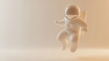 Poster - A minimalist depiction of a floating astronaut in a soft, ethereal setting.