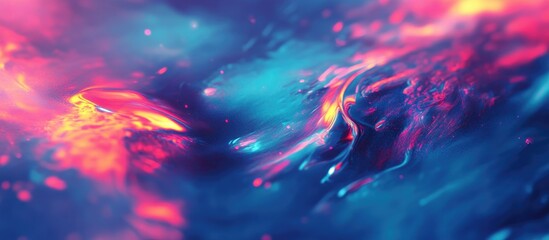 Aufkleber - Vibrant abstract background showcasing a blue blur with luminous bokeh elements in a dynamic color swirl design