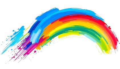 Aufkleber - Vibrant colorful abstract brush stroke background with dynamic swirls and textures, perfect for artistic designs, creative projects, and modern art aesthetics. Angled rainbow paint strokes