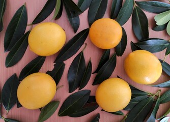 Yellow lemons on the table