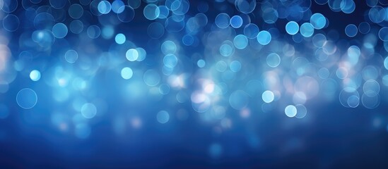 Poster - Blue bokeh lights background shimmering sparkles festive decoration for discounts sales promotions cheerful atmosphere elegant design
