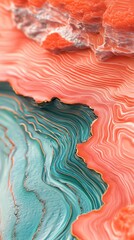 Poster - A close-up of colorful layered minerals showcasing intricate patterns and textures.