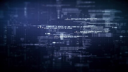 Fototapete - Futuristic network simulation blending AI, quantum physics, and deep learning, with a particle matrix analyzing data in a sleek, HUD-style interface