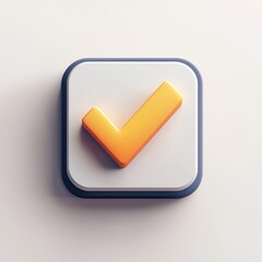 Fototapete - 3d check wrong icon isolated on white background. negative check list button choice for false, correct, tick, problem, fail on application. emergency icon vector with shadow 3D rendering illustration 
