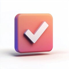 Fototapete - 3d check wrong icon isolated on white background. negative check list button choice for false, correct, tick, problem, fail on application. emergency icon vector with shadow 3D rendering illustration 