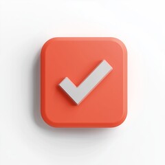 Fototapete - 3d check wrong icon isolated on white background. negative check list button choice for false, correct, tick, problem, fail on application. emergency icon vector with shadow 3D rendering illustration 