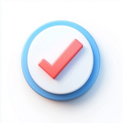 Fototapete - 3d check wrong icon isolated on white background. negative check list button choice for false, correct, tick, problem, fail on application. emergency icon vector with shadow 3D rendering illustration 