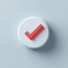 Fototapete - 3d check wrong icon isolated on white background. negative check list button choice for false, correct, tick, problem, fail on application. emergency icon vector with shadow 3D rendering illustration 