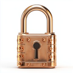 Fototapete - 3D Locked padlock with password. Golden Lock and PIN code entry. Security and safety. Cyber Privacy concept. Cartoon creative icon design for web and app isolated on white background. 3D Rendering 