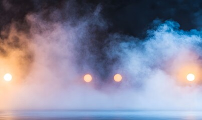 Wall Mural - setting up a stage without actors illuminated by light and smoke, generative ai