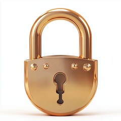 Fototapete - 3D Locked padlock with password. Golden Lock and PIN code entry. Security and safety. Cyber Privacy concept. Cartoon creative icon design for web and app isolated on white background. 3D Rendering 