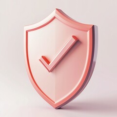 Fototapete - 3D shield protection icon with check for online payment on white background concept, user account for 3d security with payment protection on isolated vector render background
