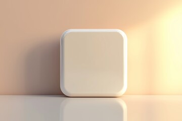 Fototapete - Application Realistic Icon Blank Template Mockup White