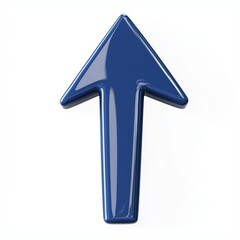 Poster - blue upward arrow isolated on a white background. Clean and glossy design. Concept of direction and rise. 3D Rendering 