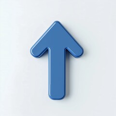 Poster - blue upward arrow isolated on a white background. Clean and glossy design. Concept of direction and rise. 3D Rendering 