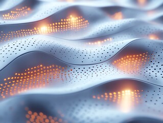 Aufkleber - Abstract wave-like surface with glowing elements, suggesting a futuristic design.