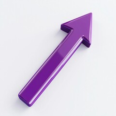 Poster - purpule upward arrow isolated on a white background. Clean and glossy design. Concept of direction and rise. 3D Rendering 