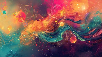 Wall Mural - Abstract fantasy background and elements that inspire happiness like in a fairy tale.