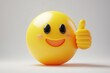 © Kristina - Vector illustration of yellow color thumb up emoticon on white background. 3d style design of approval emoji