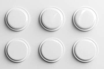 Poster - web embossed 3d buttons. white blank 3d icons