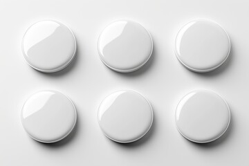Poster - web embossed 3d buttons. white blank 3d icons