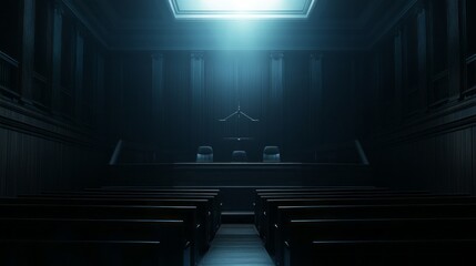 Poster - A dark room with a large window that lets in a bright light