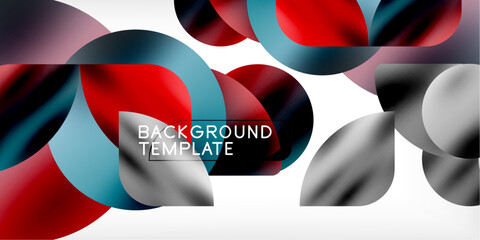 Poster - Color geometric shapes background shadow circles