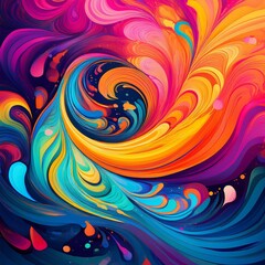 vibrant swirls evoke joy and energy with bold hues generative ai
