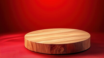 Aufkleber - Showcasing a wooden display stand studio setting product photography vibrant background