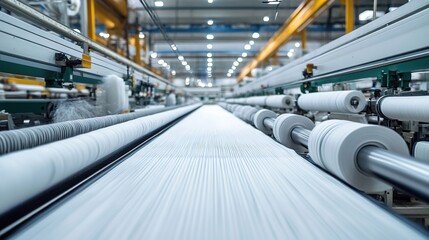 Poster - Factory production line at a textile factory
