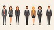 © Sarawut - Animated corporate characters in modern office attire, clean white backdrop