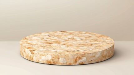 Fototapete - Home decor inspiration stylish round wooden table modern interior minimalist design indoor