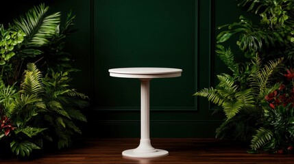 Aufkleber - Elegant round table surrounded by lush greenery indoor decor modern aesthetic beauty