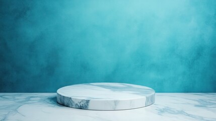 Leinwandbilder - Stylish marble display stand minimalist setting product photography calm environment close-up view modern design