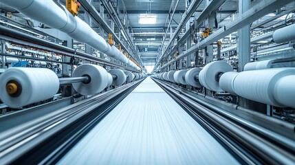 Poster - Factory production line at a textile factory
