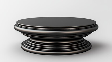 Fototapete - Elegant black round coffee table modern living room furniture design minimalist style